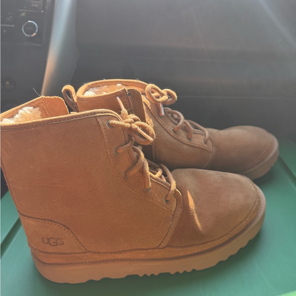 UGG Chestnut Suede Zip-Up Boots